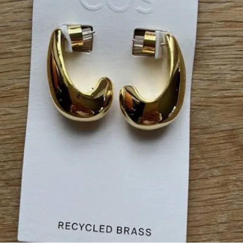COS Gold Chunky Hoop Earrings